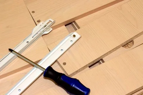 Assembly of the table Fotos de archivo