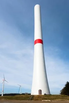 Assembly of wind turbines Stock Photos