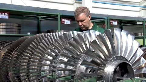Assembly workshop of aircraft engines after repair of parts units and of blocks. Video stock 123762003