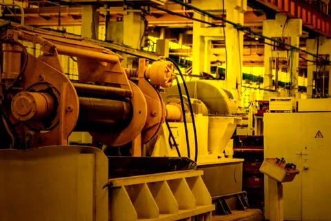 Assembly workshop interior at big industrial plant 写真素材