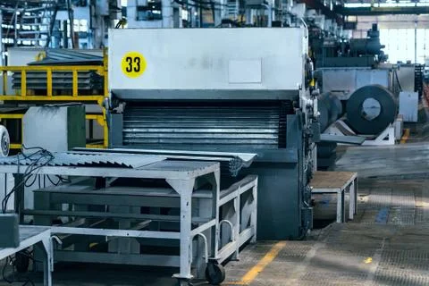 Assembly workshop interior at big industrial plant Foto stock
