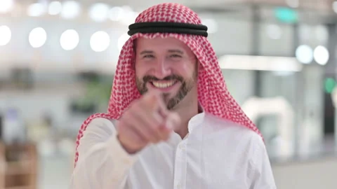 Assertive Arab Businessman with Pointing at the Camera Stock Footage 139411940