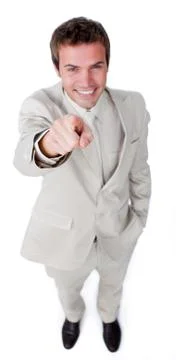 Assertive attractive businessman pointing at the camera Stock Photos