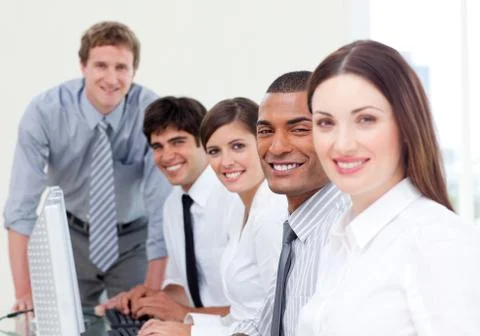 Assertive business team at work Stock Photos