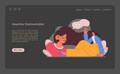 Assertive Communication concept. Flat vector illustration Stock Illustration