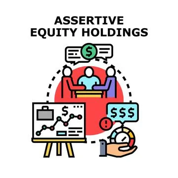 Assertive equity holdings strategy analysis and investment planning Stock Illustration