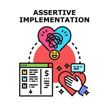 Assertive implementation concept for business development Stock Illustration