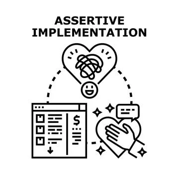 Assertive implementation concept for business development Stock Illustration