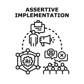Assertive implementation process vector concept illustration Stock Illustration