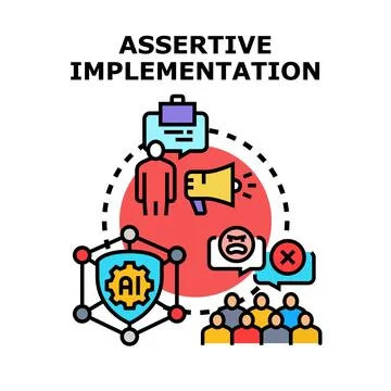 Assertive implementation process vector concept illustration Stock Illustration