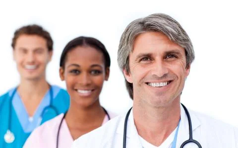 Assertive medical team standing Stock Photos