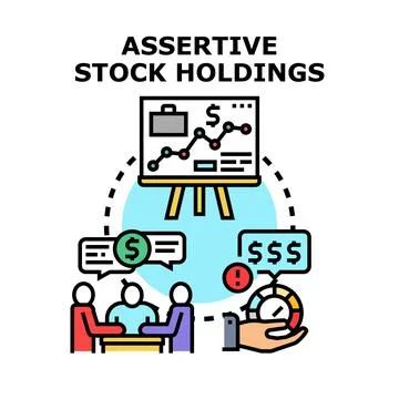 Assertive stock holdings concept planning investment strategy Stock Illustration