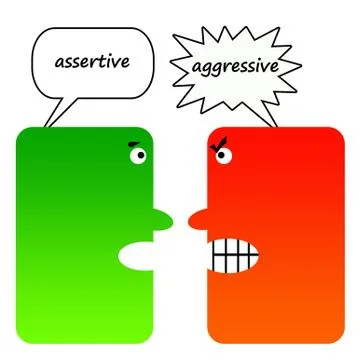 Assertive versus aggresive Stock Illustration