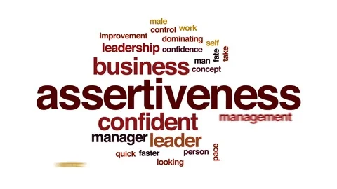 Assertiveness animated word cloud, text design animation. Stock Footage 76348412