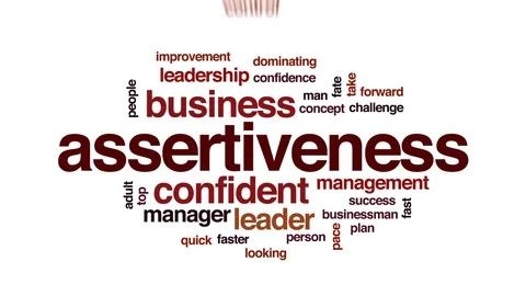 Assertiveness animated word cloud, text design animation. Stock Footage 76445572
