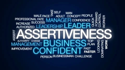 Assertiveness animated word cloud, text design animation. Stock Footage 76717219