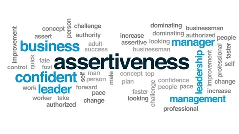 Assertiveness animated word cloud, text design animation. Stock Footage 76886167