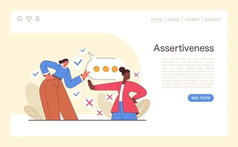 Assertiveness concept. Flat vector illustration Stockillustratie