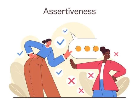 Assertiveness concept. Flat vector illustration Stock Illustration