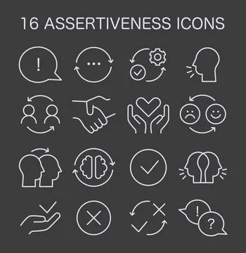 Assertiveness icon set. Flat vector illustration Stock Illustration