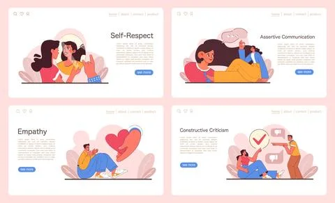 Assertiveness set. Flat vector illustration Stock Illustration