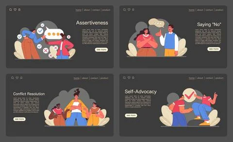 Assertiveness set. Flat vector illustration Stock Illustration