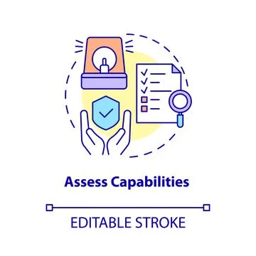 Assess capabilities concept icon Stock Illustration