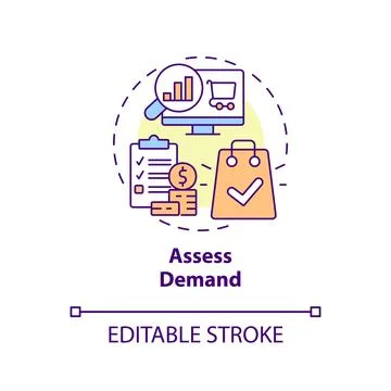 Assess demand concept icon Stock Illustration