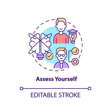 Assess yourself concept icon Stock Illustration