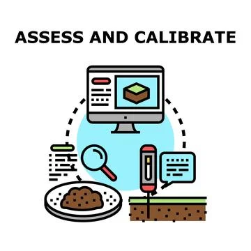 Assessing and calibrating soil for optimal agriculture yields Stock Illustration