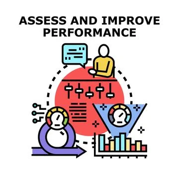 Assessing and improving business performance cycle process Stock-Illustration