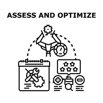 Assessing and optimizing business strategies for improvement Ilustración de archivo