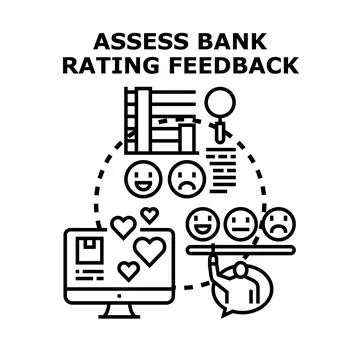 Assessing bank customer rating feedback online Stock Illustration