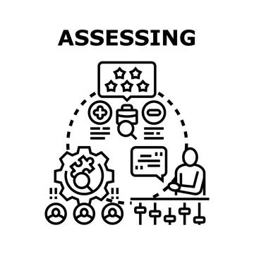 Assessing business process development and quality evaluation Stock Illustration