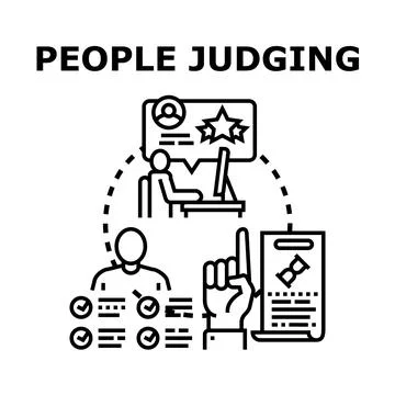 Assessing candidates and evaluating feedback concept Stock Illustration