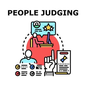 Assessing candidates and evaluating feedback concept Stock Illustration