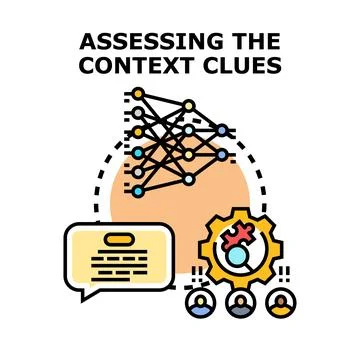 Assessing context clues and strategic problem solving Ilustração Stock