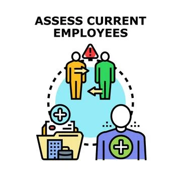 Assessing current employees for hr management and review 스톡 일러스트