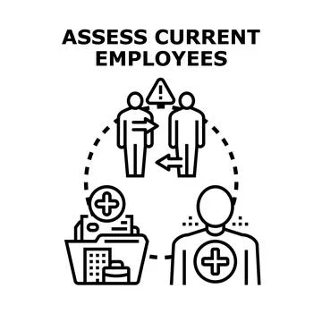 Assessing current employees for hr management and review 스톡 일러스트