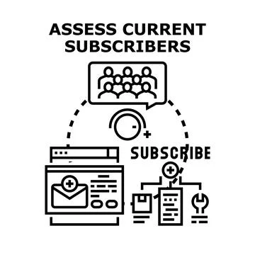 Assessing current subscribers for digital marketing strategy 스톡 일러스트