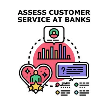 Assessing customer service and satisfaction in banking Stock Illustration