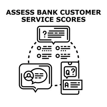 Assessing customer service feedback and survey scores Stock Illustration