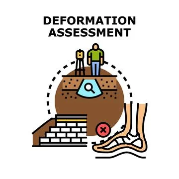 Assessing deformation in construction and body structure Illustrazione stock