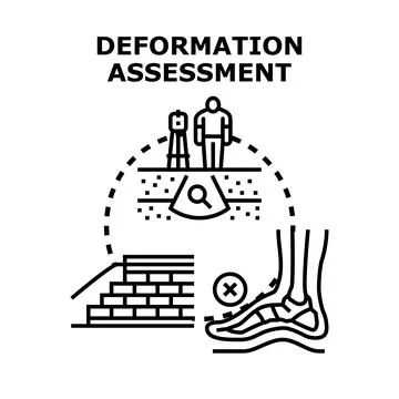 Assessing deformation in construction and body structure Illustrazione stock