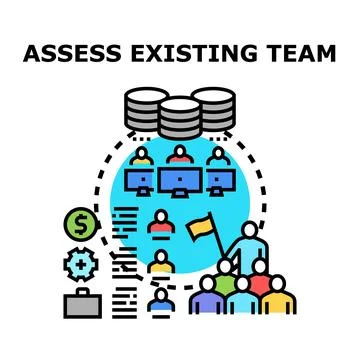 Assessing existing team performance and talent evaluation concept Stock Illustration