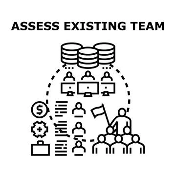 Assessing existing team performance and talent evaluation concept Stock Illustration