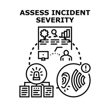 Assessing incident severity and security alert process 스톡 일러스트
