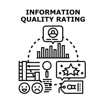 Assessing information quality including data rating and evaluation Illustrazione stock