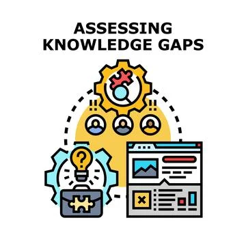 Assessing knowledge gaps measuring education learning performance Stock Illustration