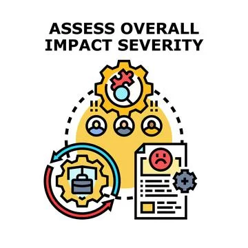 Assessing overall impact and severity analysis concept イラスト素材